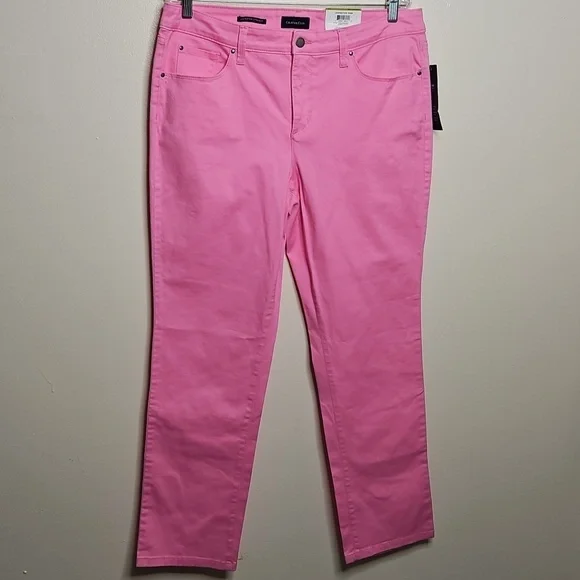 Charter Club Lexington Pink Straight Leg Jeans Size 12 NWT - Picture 1 of 5